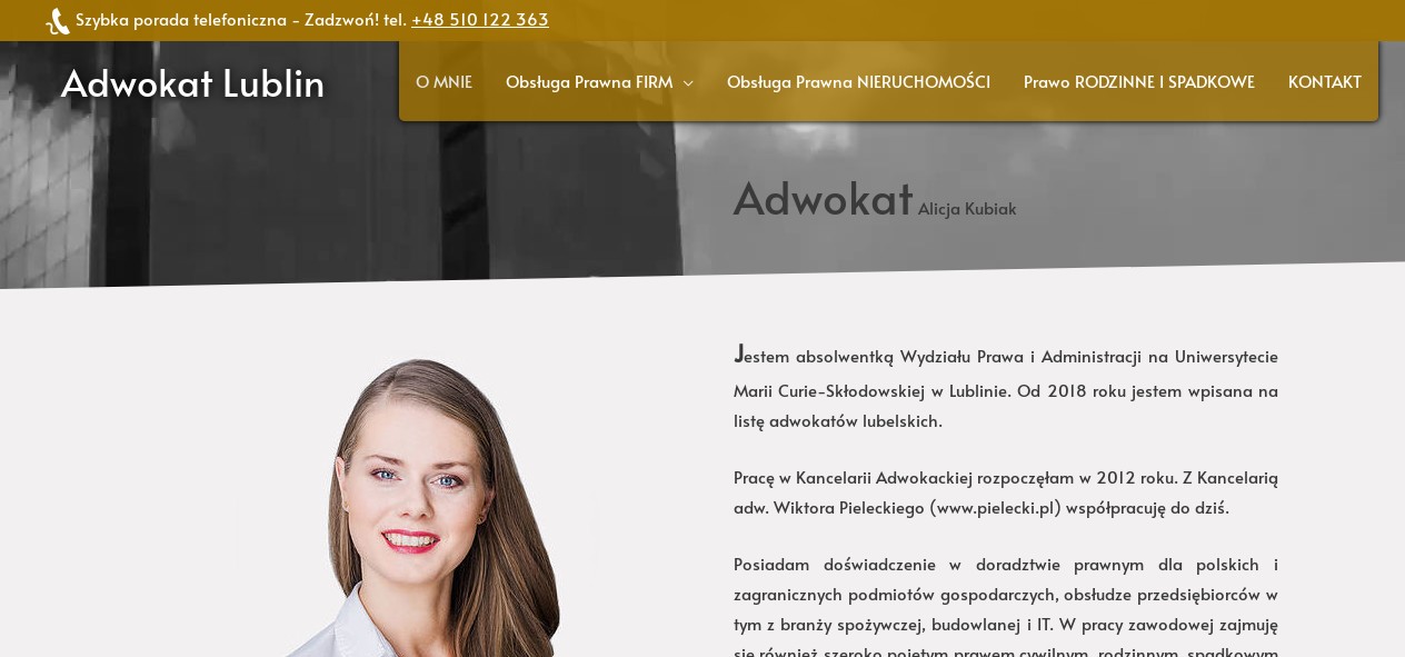 Adwokat Lublin Alicja Kubiak