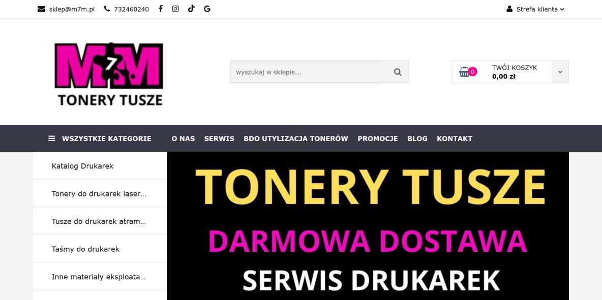 M7M.pl – Tonery i Tusze do drukarek